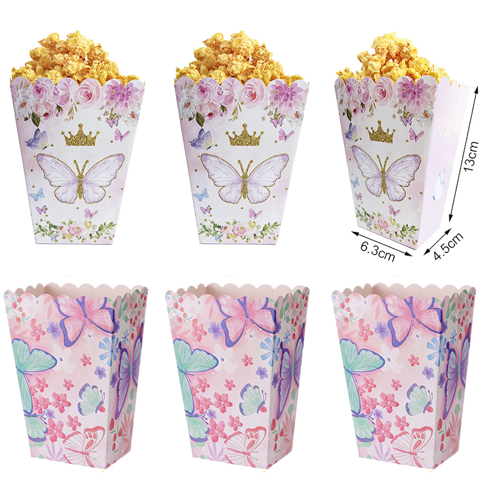 Food Snacks For Kids - 6/12/24/30pcs Butterfly Popcorn Box Snack Box