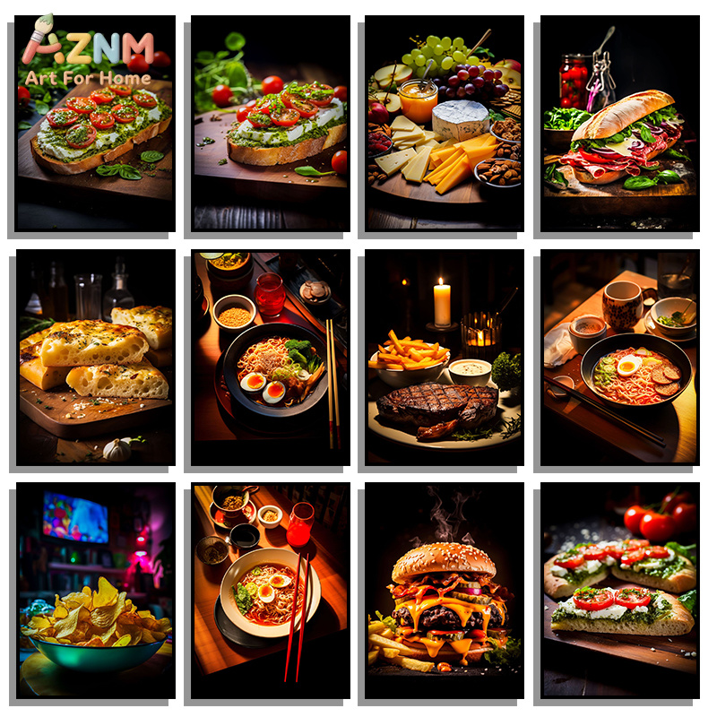 Food Snacks Restaurant - AZNM Gourmet Food Canvas Poster Frameless