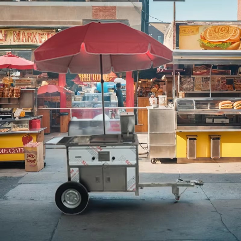 Compact Mobile Snack Food Cart - Street Food Snacks ulasan dan harga
