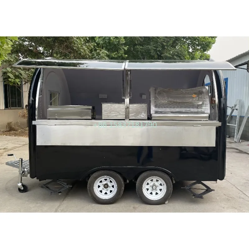 Small Food Truck Trailer Black - Street Food Snacks ulasan dan harga