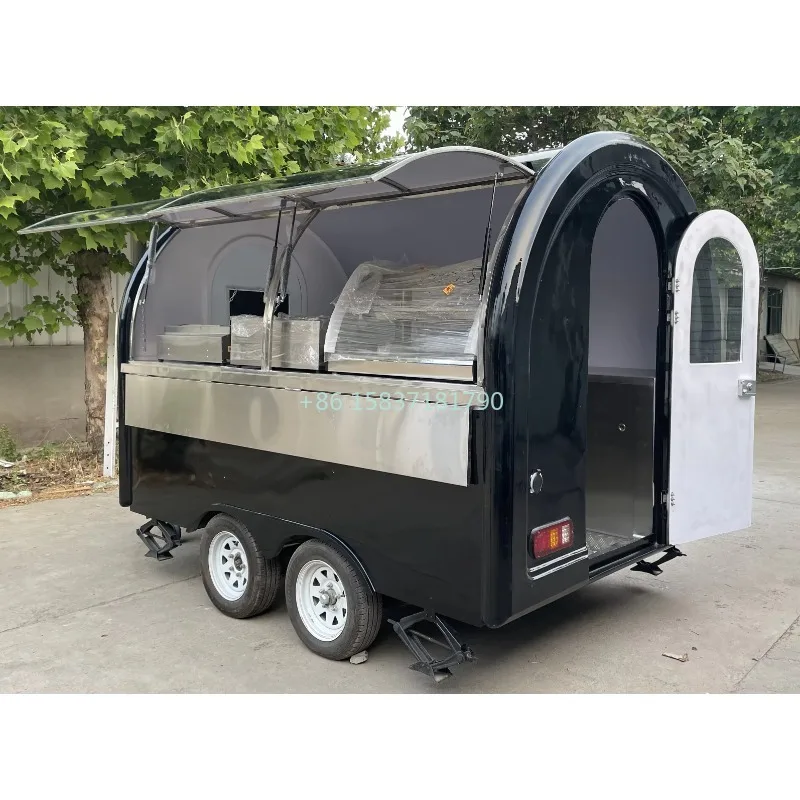 Small Food Truck Trailer Black - Street Food Snacks ulasan dan harga