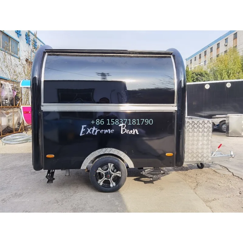 Small Food Truck Trailer Black - Street Food Snacks ulasan dan harga