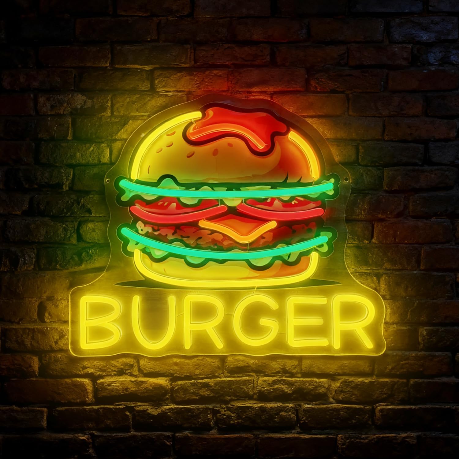 Burger Neon Sign, LED Hamburge - Food Snacks Restaurant ulasan dan harga