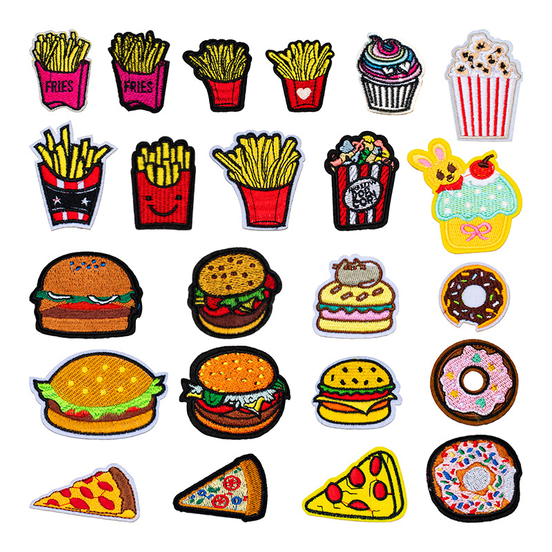 Fast Food Series Embroidered C - Food Snacks Pictures ulasan dan harga