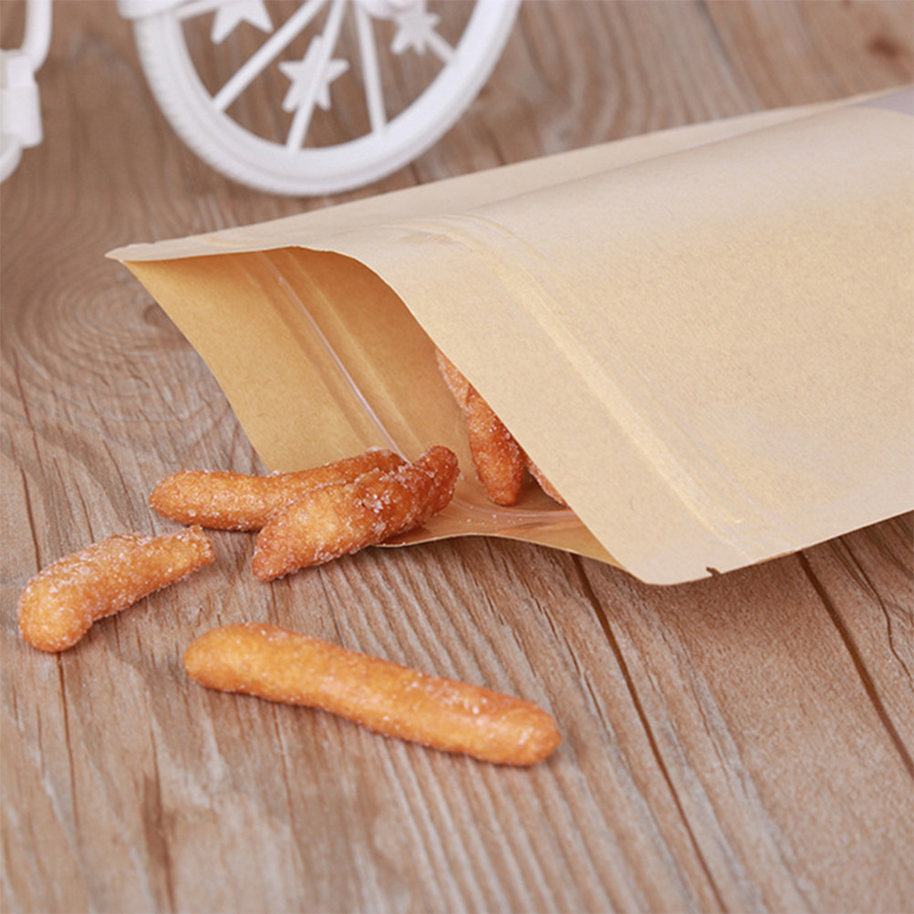 50Pcs Food Grade Kraft Stand U - Snacks Food In Us ulasan dan harga