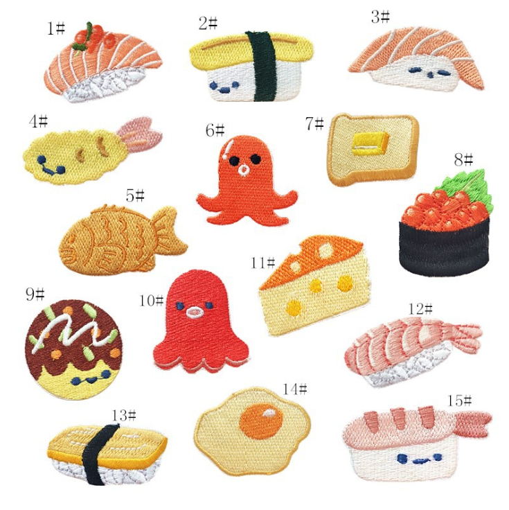 10 Pcs Embroidery Patch Popula - Food Snacks Pictures ulasan dan harga