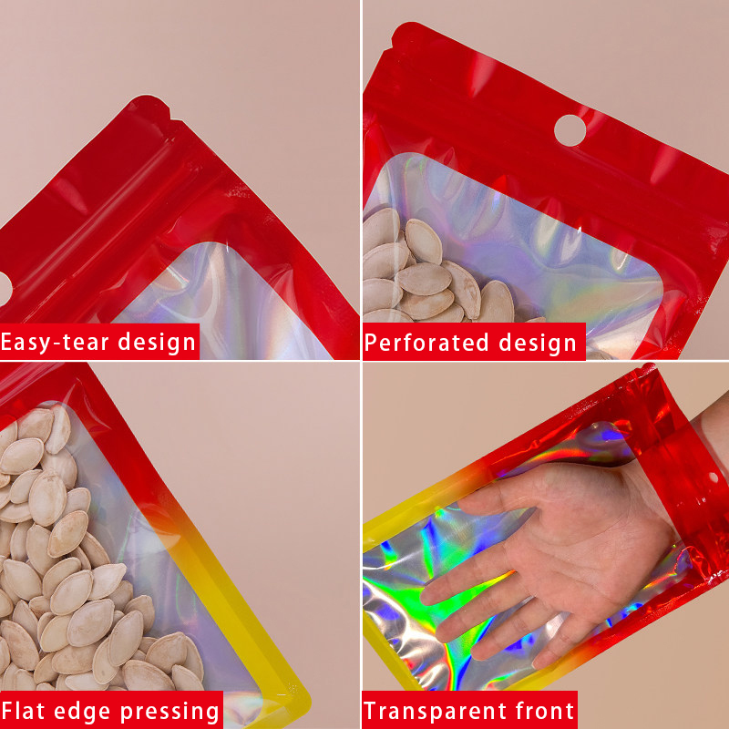 Holographic Color Square Zippe - Snacks Food In Us ulasan dan harga