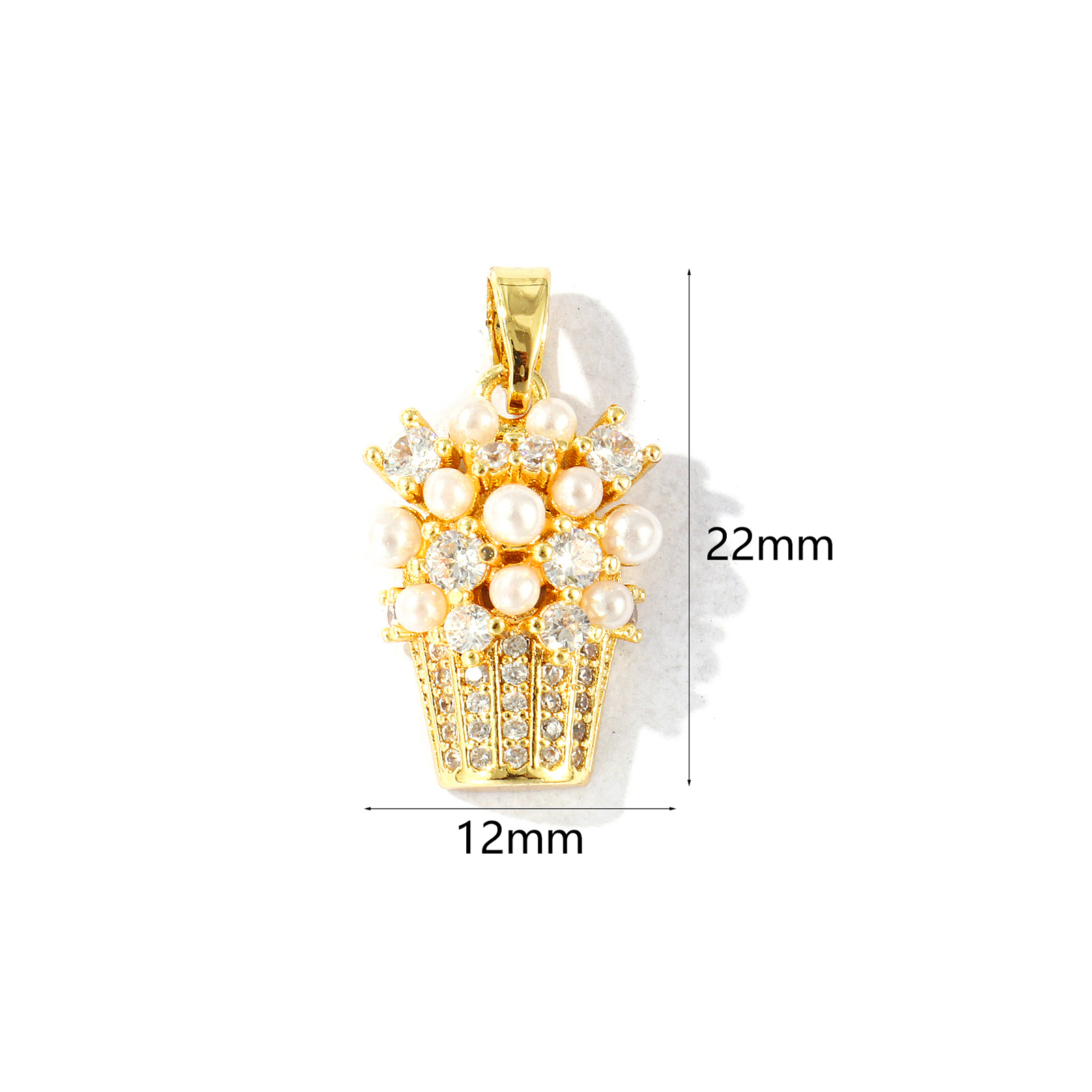 2 PCs Brass Charm Pendant 18K  - Foods X ulasan dan harga