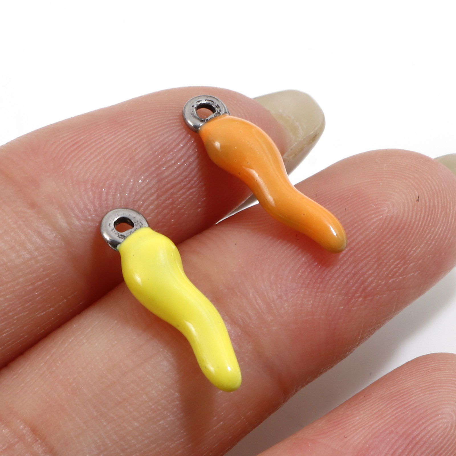 2PCs New Stainless Steel Charm - Foods X ulasan dan harga
