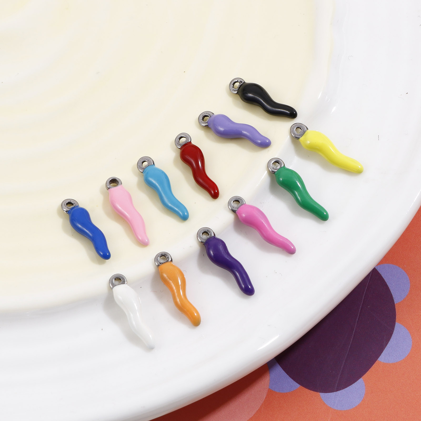 2PCs New Stainless Steel Charm - Foods X ulasan dan harga