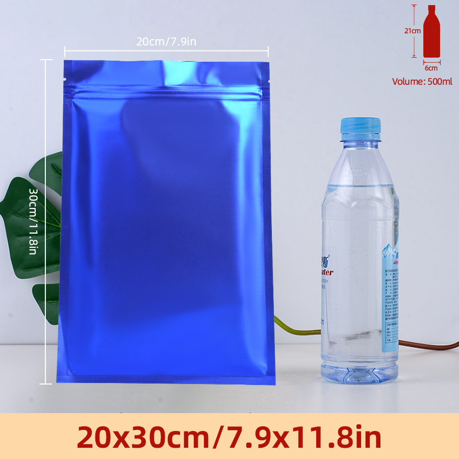 100pcs Matte Blue Foil Zipper  - Snacks Food In Us ulasan dan harga