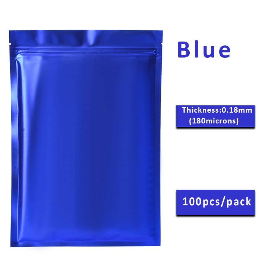 100pcs Matte Blue Foil Zipper  - Snacks Food In Us ulasan dan harga