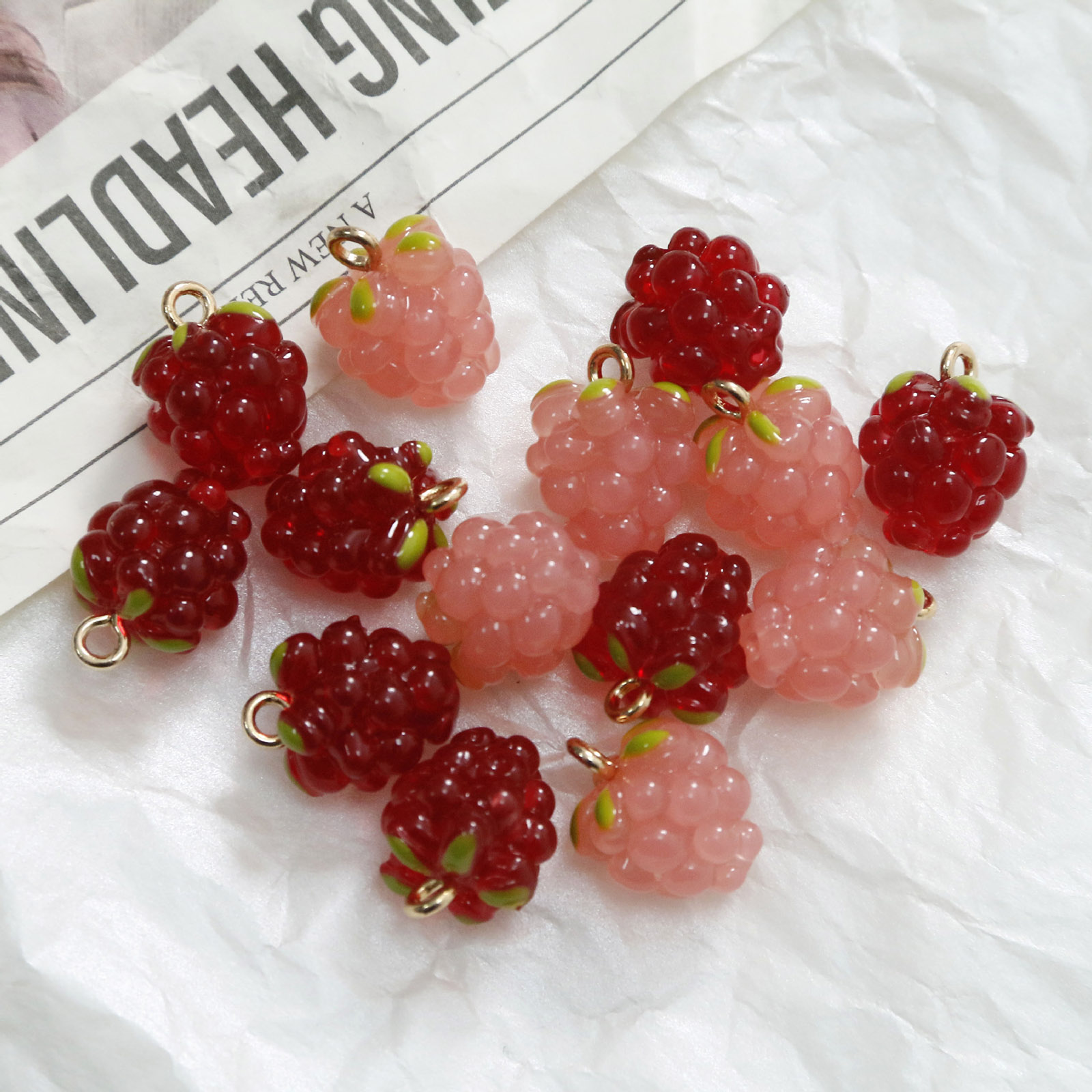 2PCs 3D Resin Charms Grape Fru - Foods X ulasan dan harga