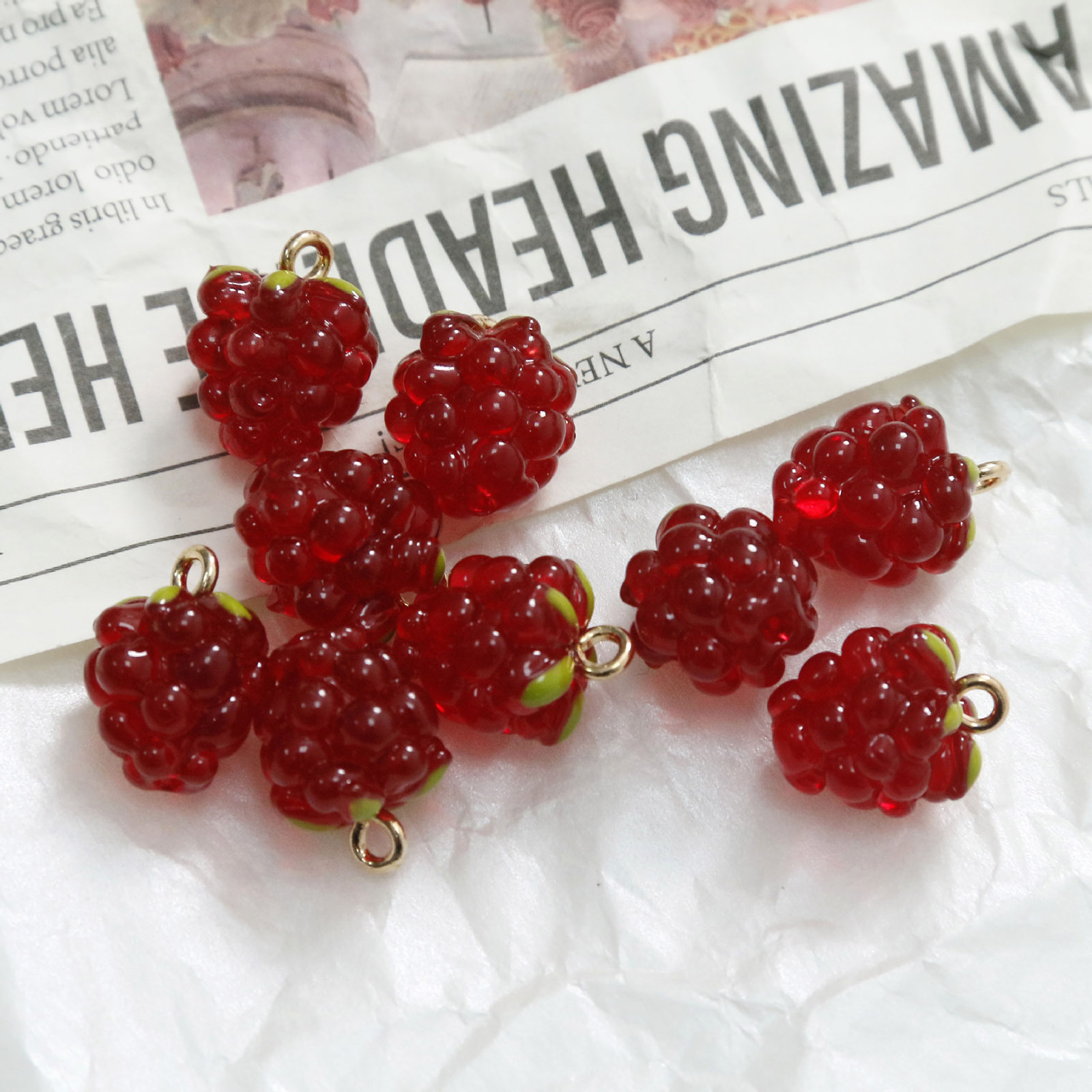 2PCs 3D Resin Charms Grape Fru - Foods X ulasan dan harga
