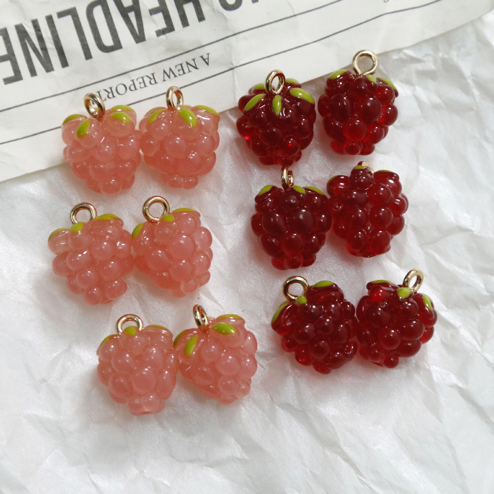 2PCs 3D Resin Charms Grape Fru - Foods X ulasan dan harga